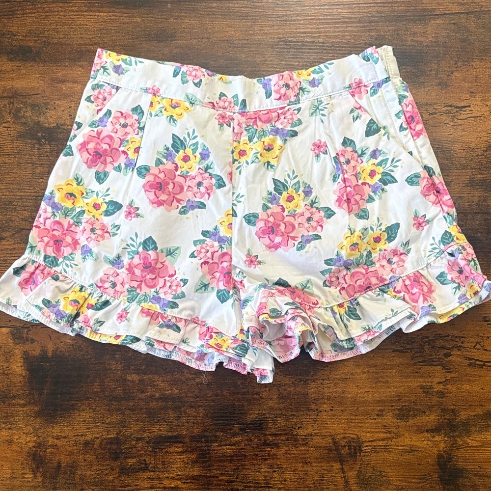 Janie and Jack Floral Shorts Ruffle Hem Size 10 Garden Party Spring